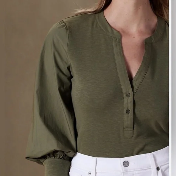 Banana Republic 3/4 Puff Sleeve Top - Picture 1 of 3